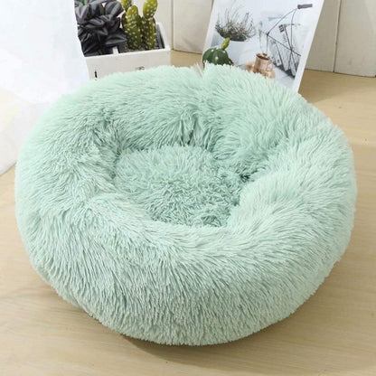 Frendorf | PawNest Beruhigendes Donut-Katzenbett | Rundes Plüsch Nest | Stresslindernd & Gemütlich | Perfekt für Katzen & kleine Hunde