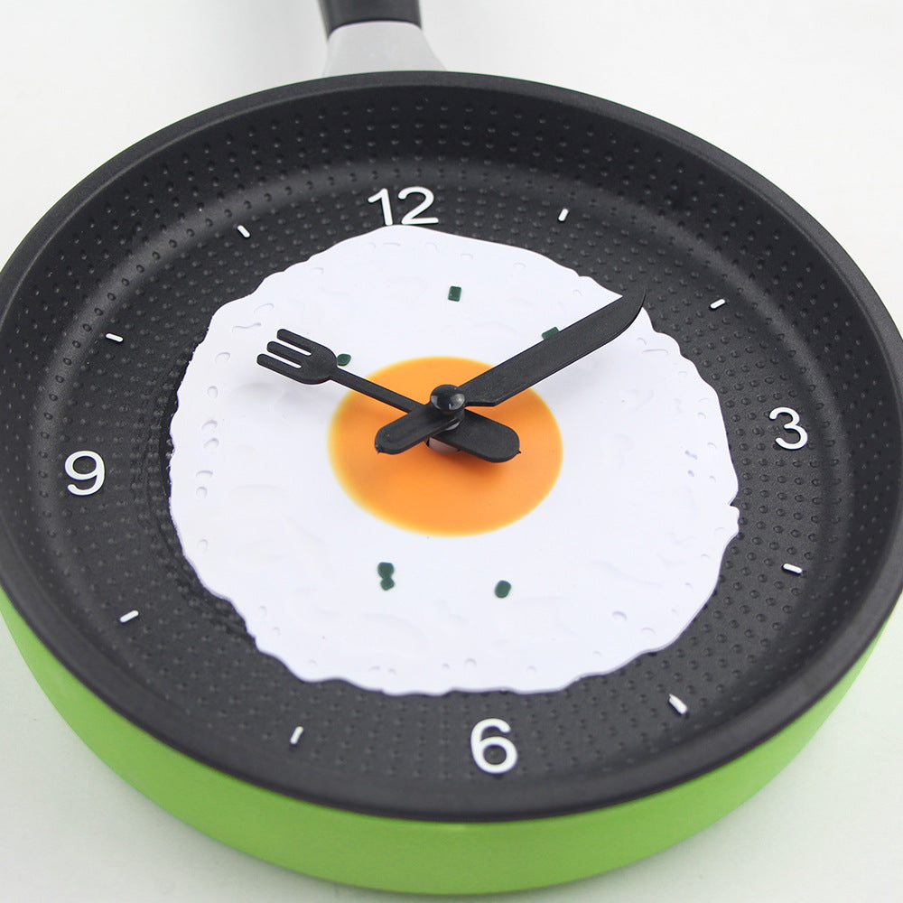 Spiegelei-Pfanne Uhr Stummuhr einfache Uhr Wanduhr Wanduhr