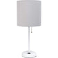 Stick Charging Outlet - Tischlampe mit Stofflampenschirm und Ladefunktion