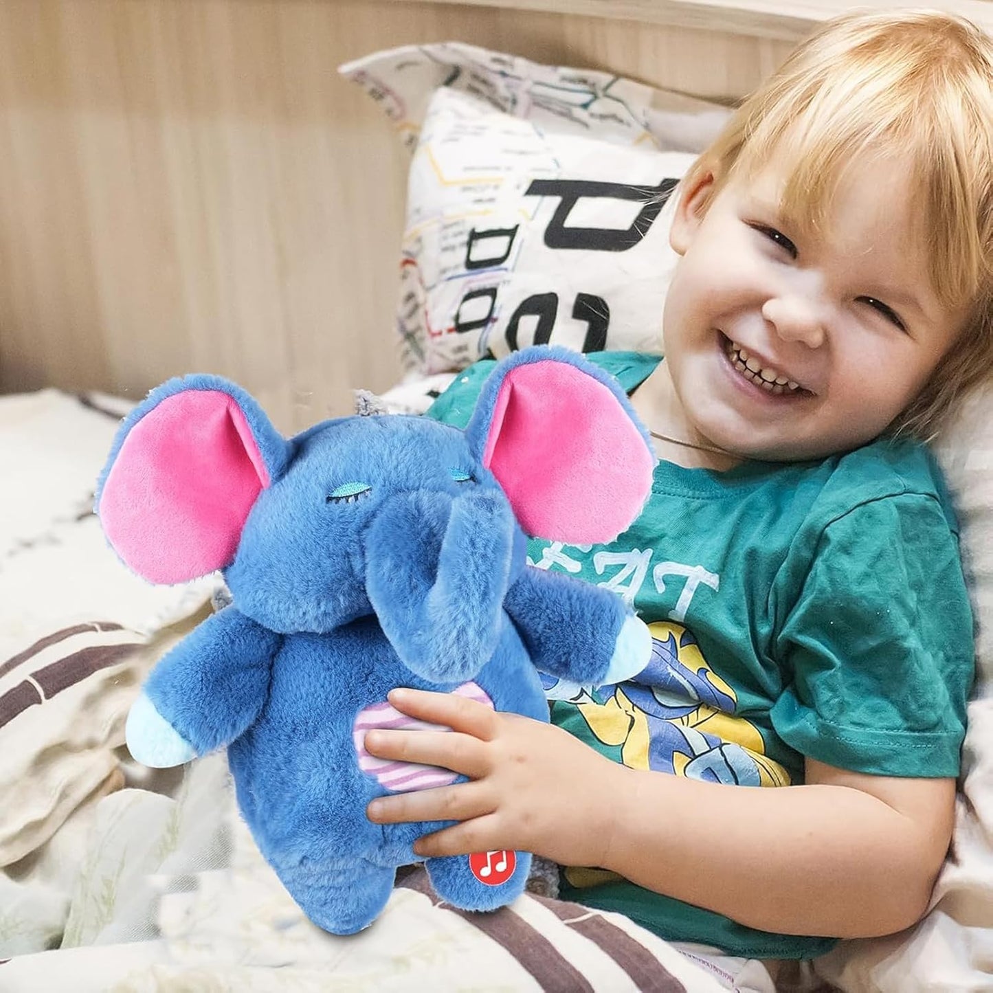 Frendorf | Sovetryg Plüschelefant – Beruhigendes Kuscheltier mit Atmung, Licht und Geräuschen
