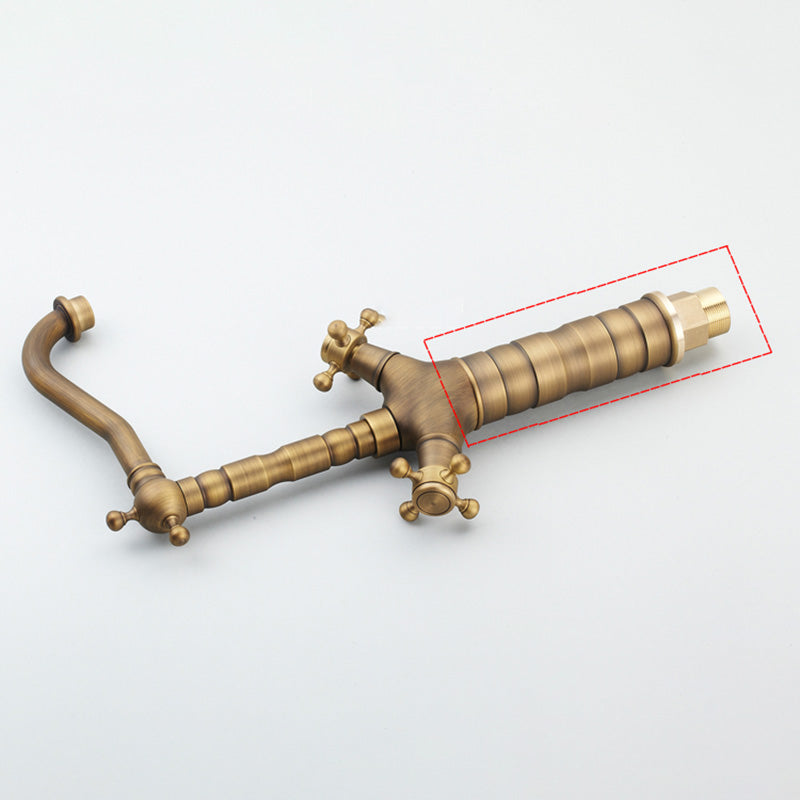 Frendorf | Deck Mounted Copper Roman Tub Faucet Double Handles Roman Tub Faucet Set
