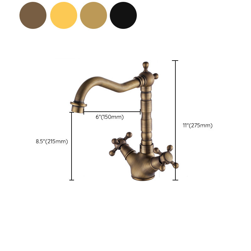 Frendorf | Deck Mounted Copper Roman Tub Faucet Double Handles Roman Tub Faucet Set