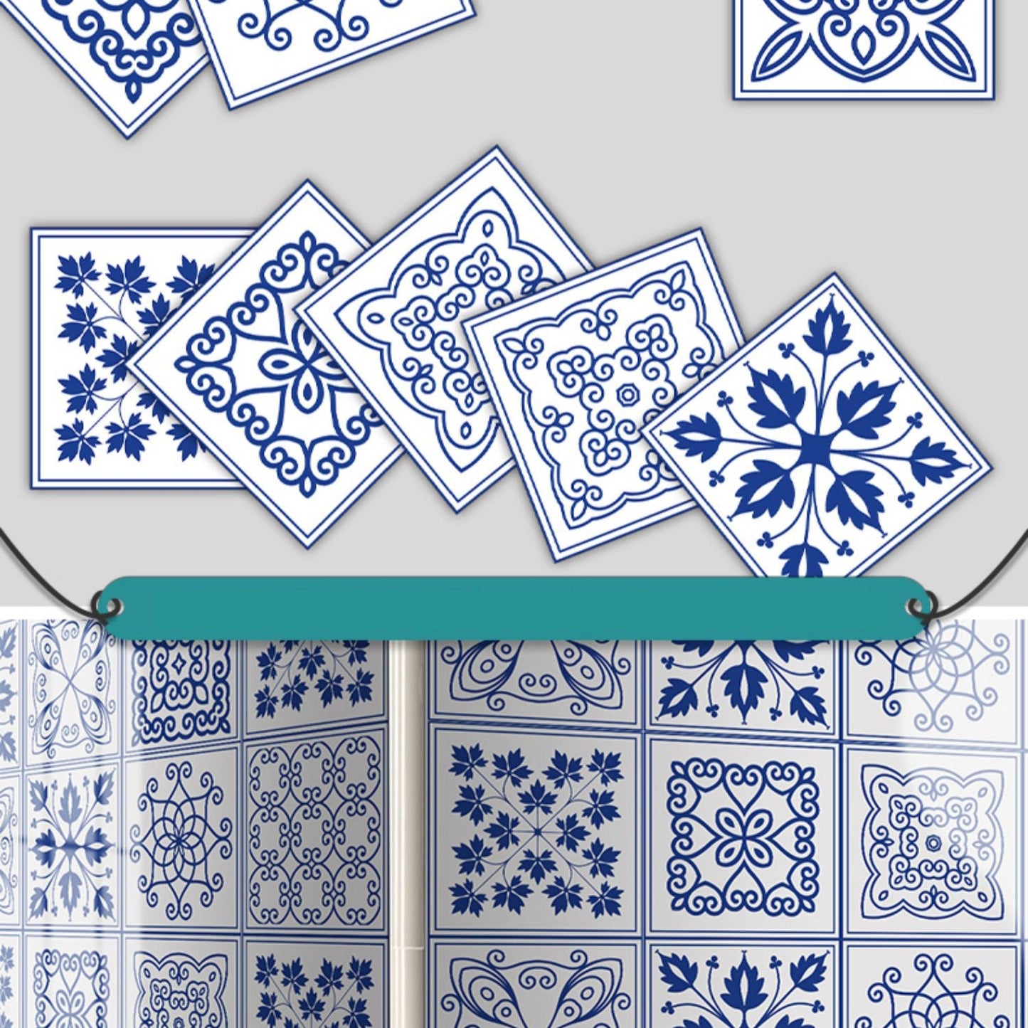Frendorf | Quadratische Peel & Stick Mosaikfliese PVC Wasserdichte Mosaikfliesen Tapete