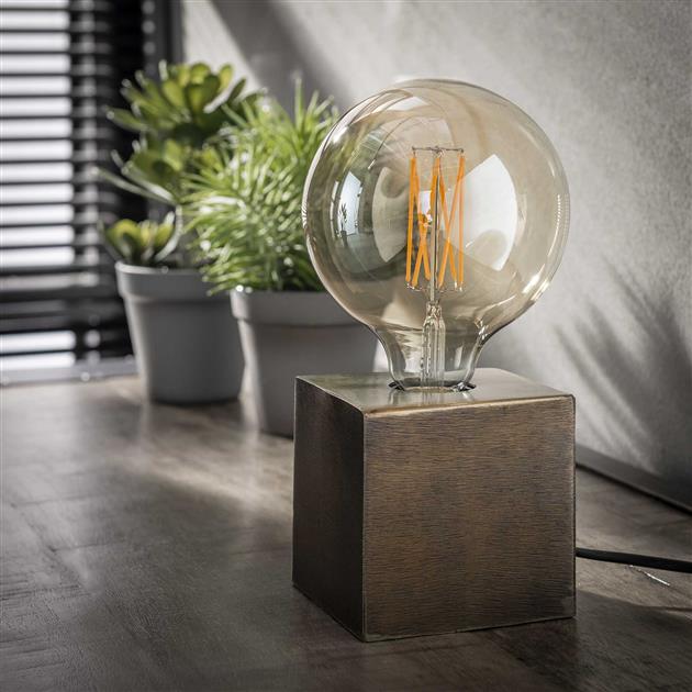 Frendorf | RustikBloc Industrielle Tischlampe | Retro Design | Perfekte Beleuchtung für Schreibtisch & Wohnzimmer | In Bronze, Schwarz & Kupfer erhältlich