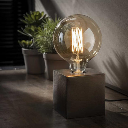 Frendorf | RustikBloc Industrielle Tischlampe | Retro Design | Perfekte Beleuchtung für Schreibtisch & Wohnzimmer | In Bronze, Schwarz & Kupfer erhältlich