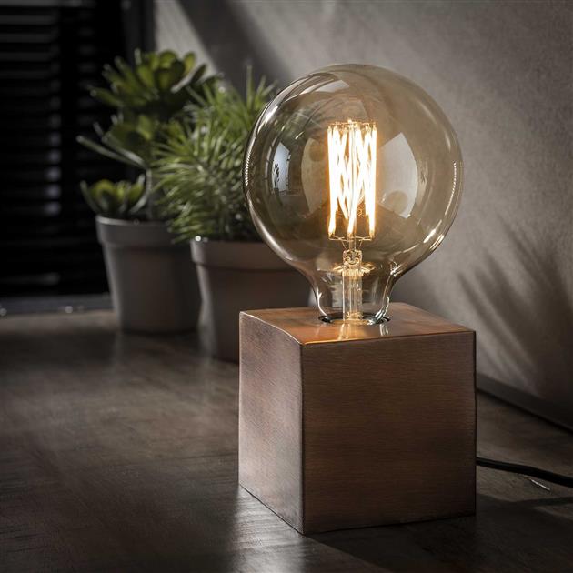 Frendorf | RustikBloc Industrielle Tischlampe | Retro Design | Perfekte Beleuchtung für Schreibtisch & Wohnzimmer | In Bronze, Schwarz & Kupfer erhältlich