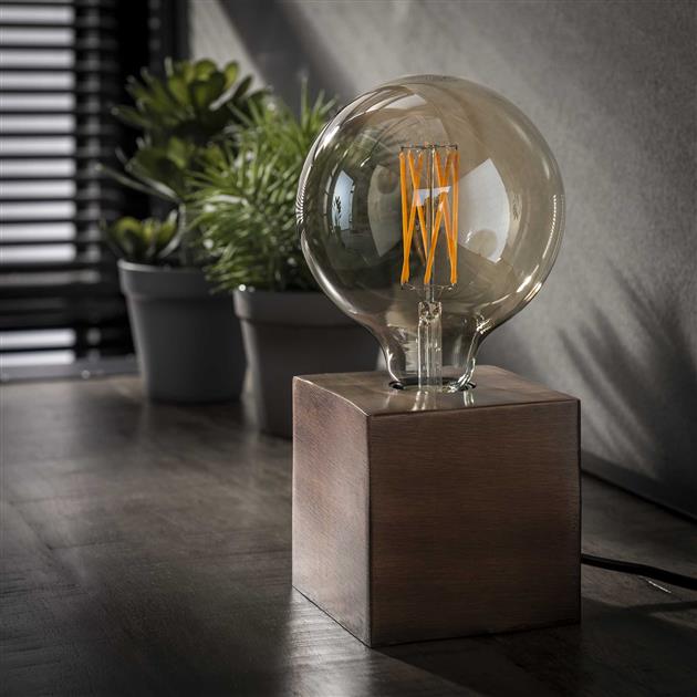 Frendorf | RustikBloc Industrielle Tischlampe | Retro Design | Perfekte Beleuchtung für Schreibtisch & Wohnzimmer | In Bronze, Schwarz & Kupfer erhältlich