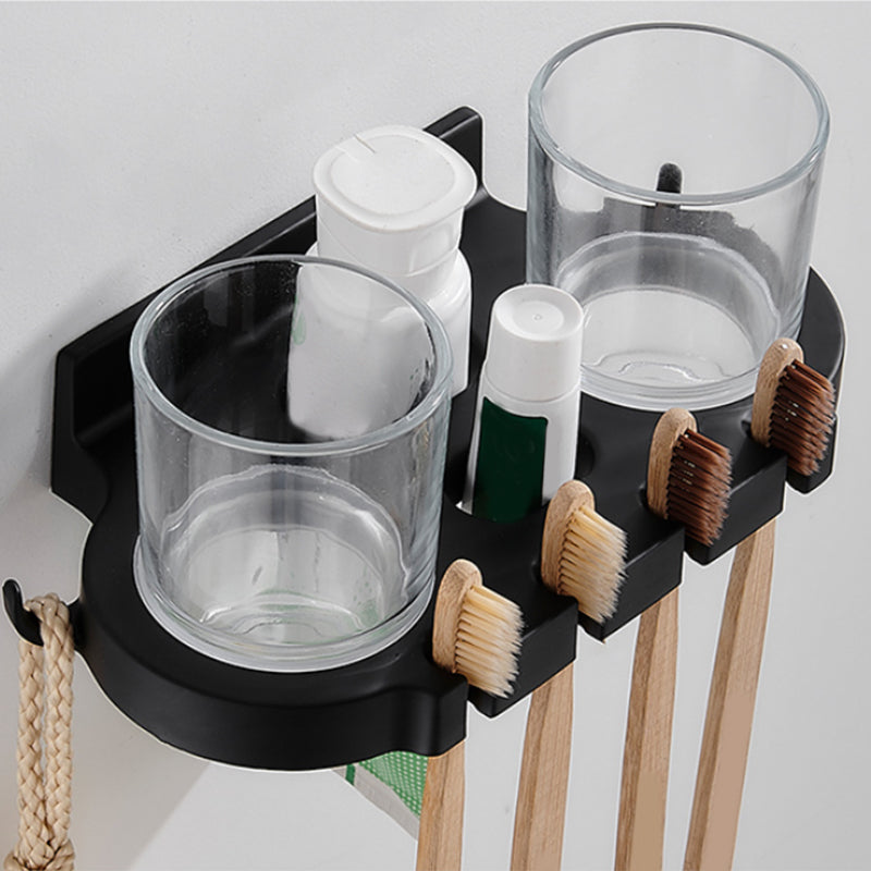 Frendorf | Modernes Badzubehör Set Schwarze Handtuchstange Papierhalter Badezimmerzubehör Kit