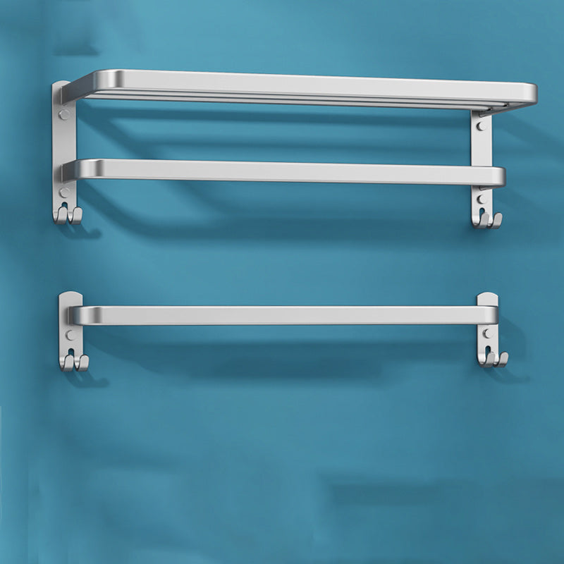 Frendorf | 7-teiliges Badezimmer-Zubehör-Set Modernes Aluminium-Badezimmer-Set in Silber