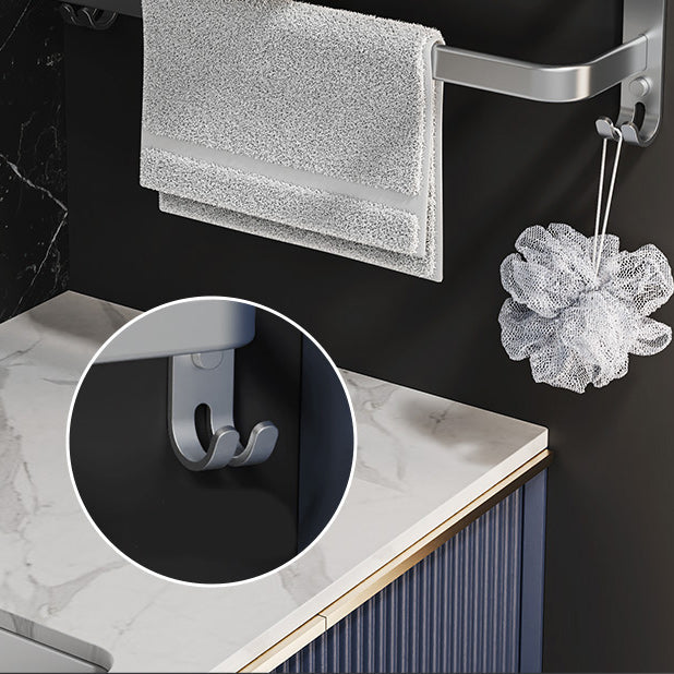 Frendorf | 7-teiliges Badezimmer-Zubehör-Set Modernes Aluminium-Badezimmer-Set in Silber