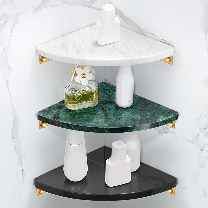 Frendorf | 2-teilige Badezimmerbeschlagset Metall und Marmor Badregalset