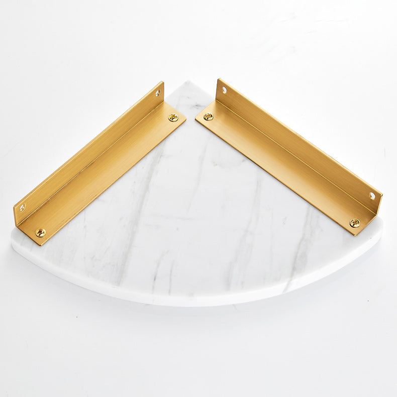 Frendorf | 2-teilige Badezimmerbeschlagset Metall und Marmor Badregalset