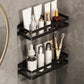Frendorf | 2-teiliges Badregal aus mattschwarzem Metall Badezimmer-Hardware-Set