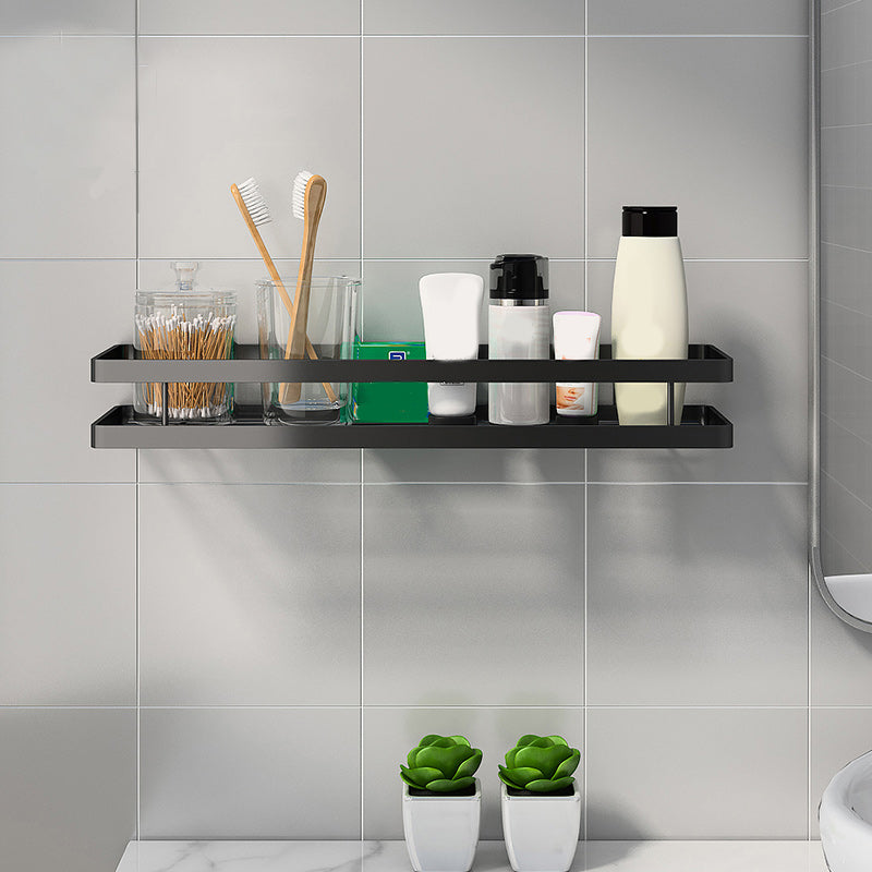 Frendorf | 2-teiliges Badregal aus mattschwarzem Metall Badezimmer-Hardware-Set
