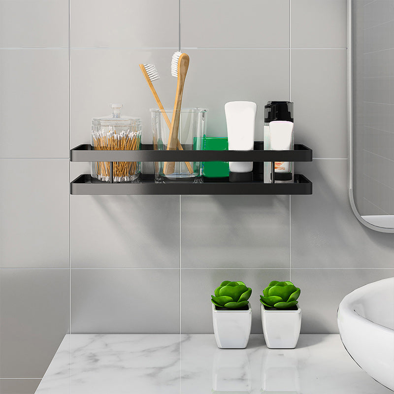Frendorf | 2-teiliges Badregal aus mattschwarzem Metall Badezimmer-Hardware-Set