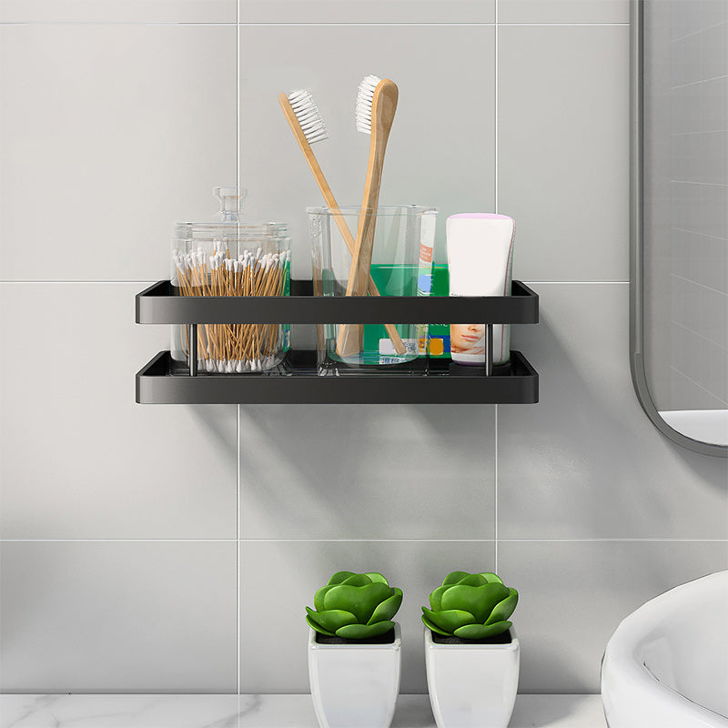 Frendorf | 2-teiliges Badregal aus mattschwarzem Metall Badezimmer-Hardware-Set