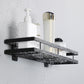 Frendorf | 2-teiliges Badregal aus mattschwarzem Metall Badezimmer-Hardware-Set