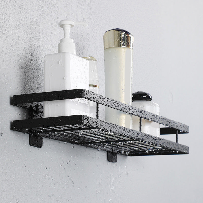 Frendorf | 2-teiliges Badregal aus mattschwarzem Metall Badezimmer-Hardware-Set