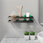 Frendorf | 2-teiliges Badregal aus mattschwarzem Metall Badezimmer-Hardware-Set