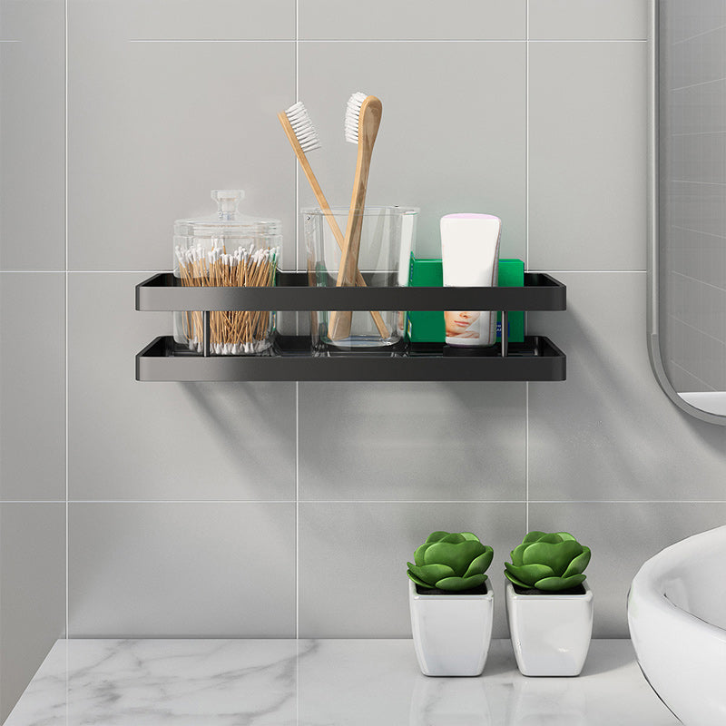 Frendorf | 2-teiliges Badregal aus mattschwarzem Metall Badezimmer-Hardware-Set