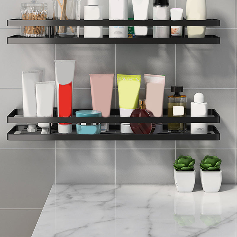Frendorf | 2-teiliges Badregal aus mattschwarzem Metall Badezimmer-Hardware-Set