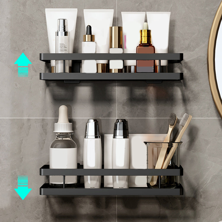 Frendorf | 2-teiliges Badregal aus mattschwarzem Metall Badezimmer-Hardware-Set