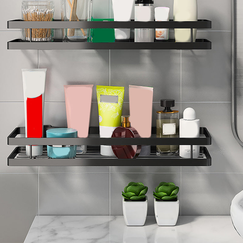 Frendorf | 2-teiliges Badregal aus mattschwarzem Metall Badezimmer-Hardware-Set