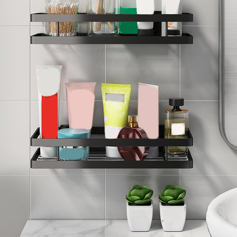 Frendorf | 2-teiliges Badregal aus mattschwarzem Metall Badezimmer-Hardware-Set