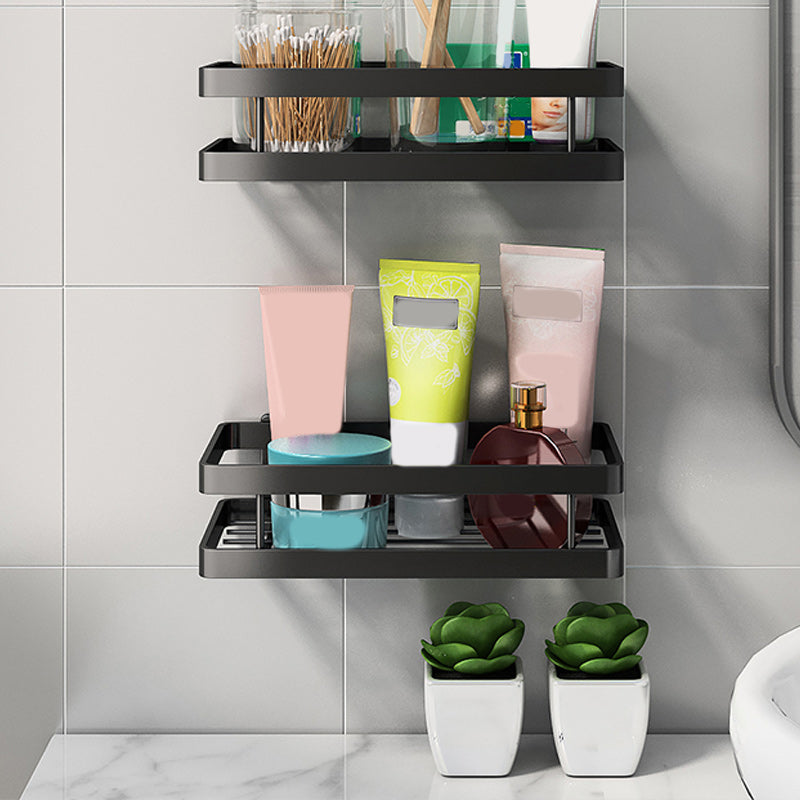 Frendorf | 2-teiliges Badregal aus mattschwarzem Metall Badezimmer-Hardware-Set