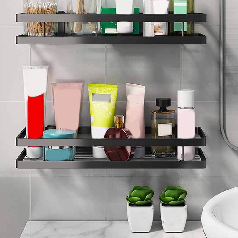 Frendorf | 2-teiliges Badregal aus mattschwarzem Metall Badezimmer-Hardware-Set