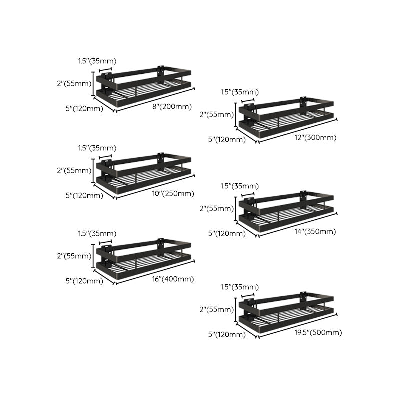 Frendorf | 2-teiliges Badregal aus mattschwarzem Metall Badezimmer-Hardware-Set