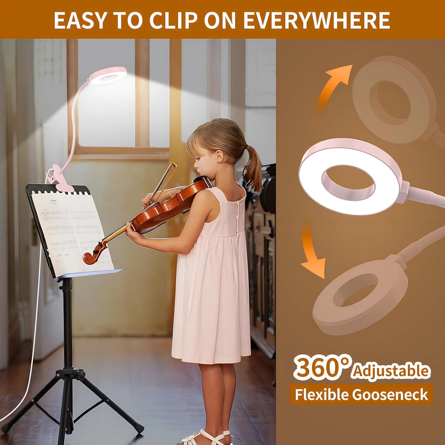 Frendorf | 3 Farbmodi LED Tischklemmlampe mit & flexiblem Schwanenhals – Selvara (1+1 KOSTENLOS)