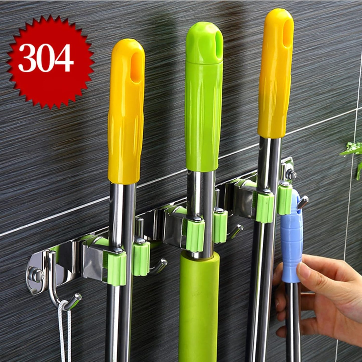 Frendorf | Besenhalter aus Edelstahl für die Wandmontage