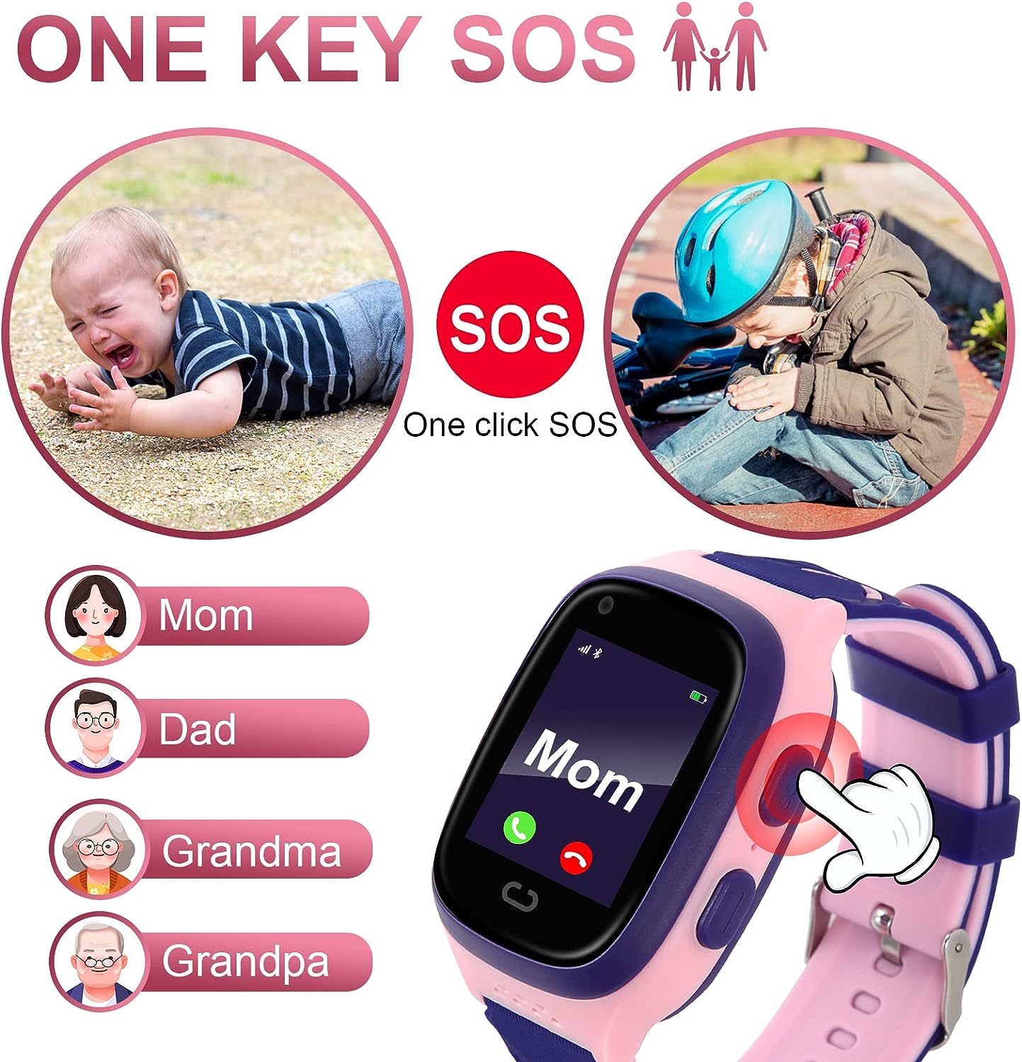Frendorf | Smartwatch für Kinder – 4G GPS, Videoanruf & SOS-Notruf