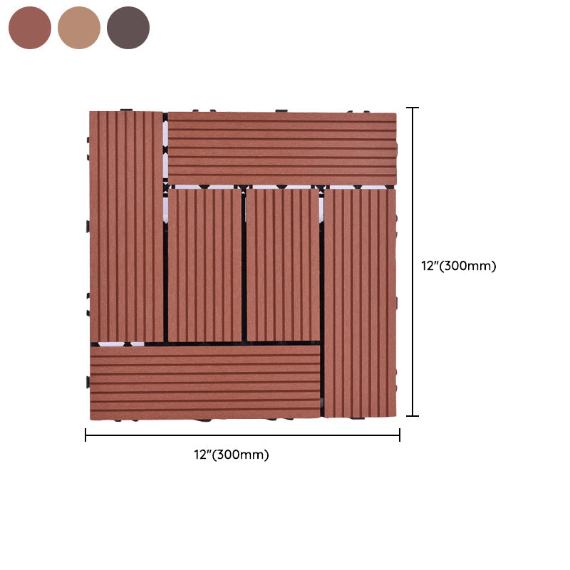 Frendorf | 11 Pack 12" X 12" Quadratische Deck-/Terrassenfliesen Snap Fit für Außenpatiofliesen