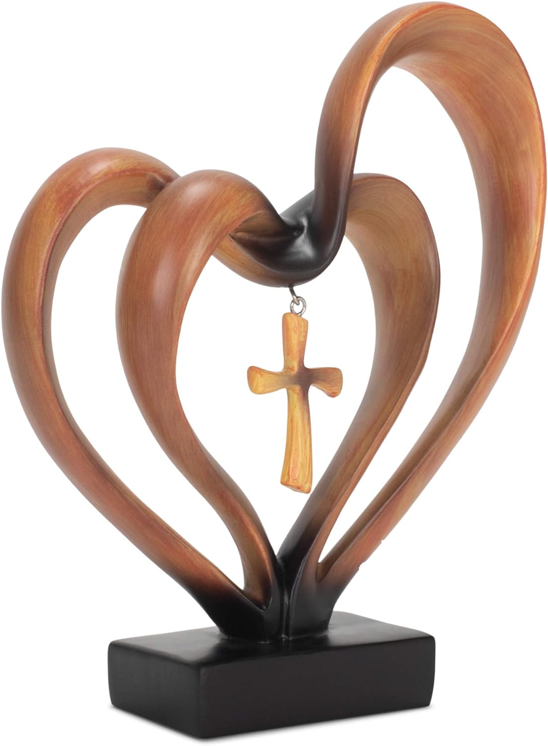 Frendorf | EternalBond Herz-Kreuz Tischdekoration | Symbolische Deko für Hochzeit & Zuhause | In Braun & Silber erhältlich