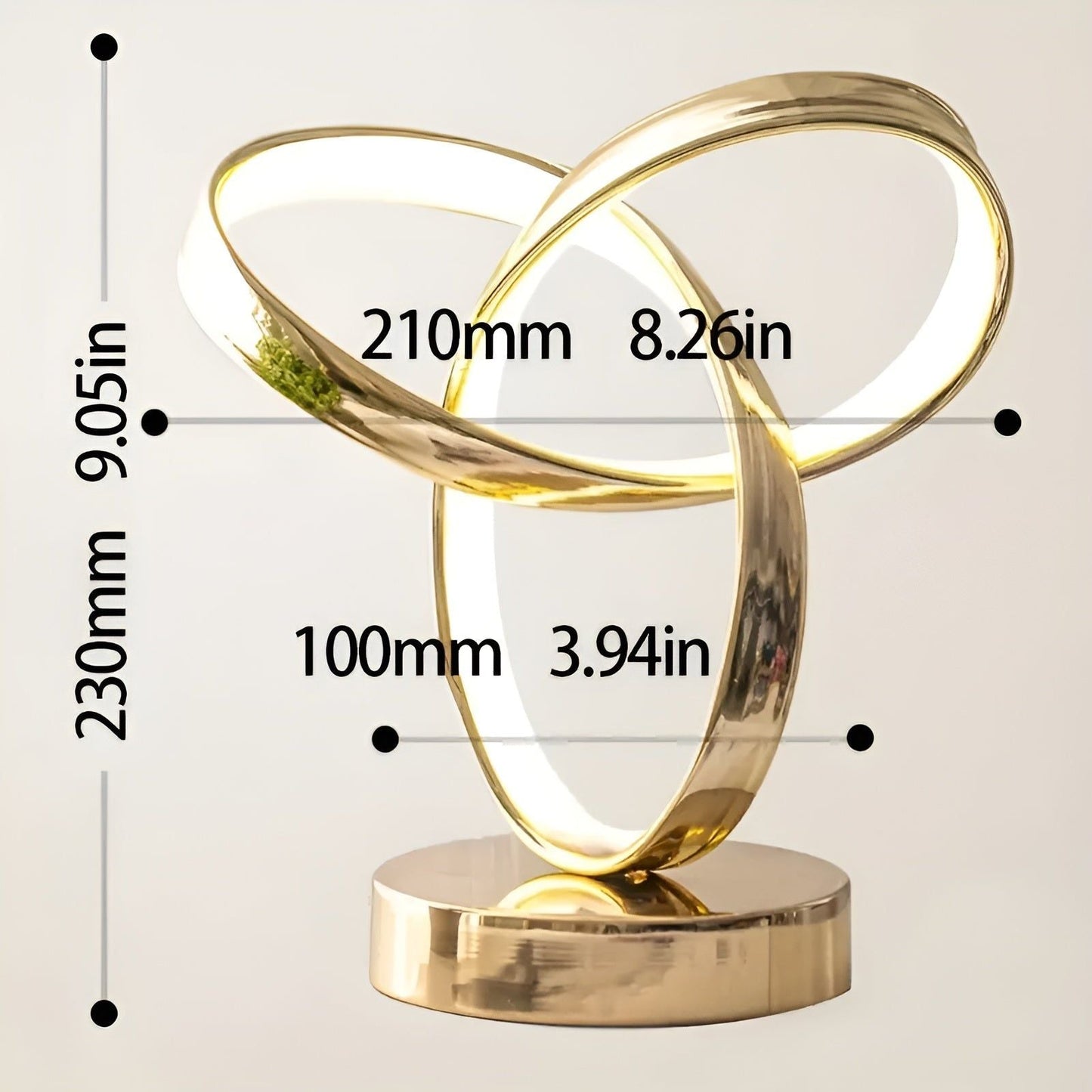 Lampe - Luxus Goldener Möbius-Ring Schreibtisch-Leselampe