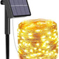 Frendorf | Solar-Lichterkette, 8 cm LED-Lampen, wasserdichte Außenfeenlichter, energieeffiziente dekorative Beleuchtung für Gärten, Terrassen, Balkone und Veranstaltungen, automatische Ein/Aus-Funktion mit Solaraufladung