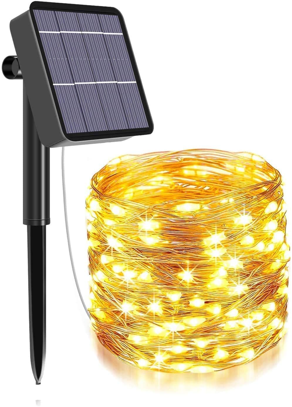 Frendorf | Solar-Lichterkette, 8 cm LED-Lampen, wasserdichte Außenfeenlichter, energieeffiziente dekorative Beleuchtung für Gärten, Terrassen, Balkone und Veranstaltungen, automatische Ein/Aus-Funktion mit Solaraufladung