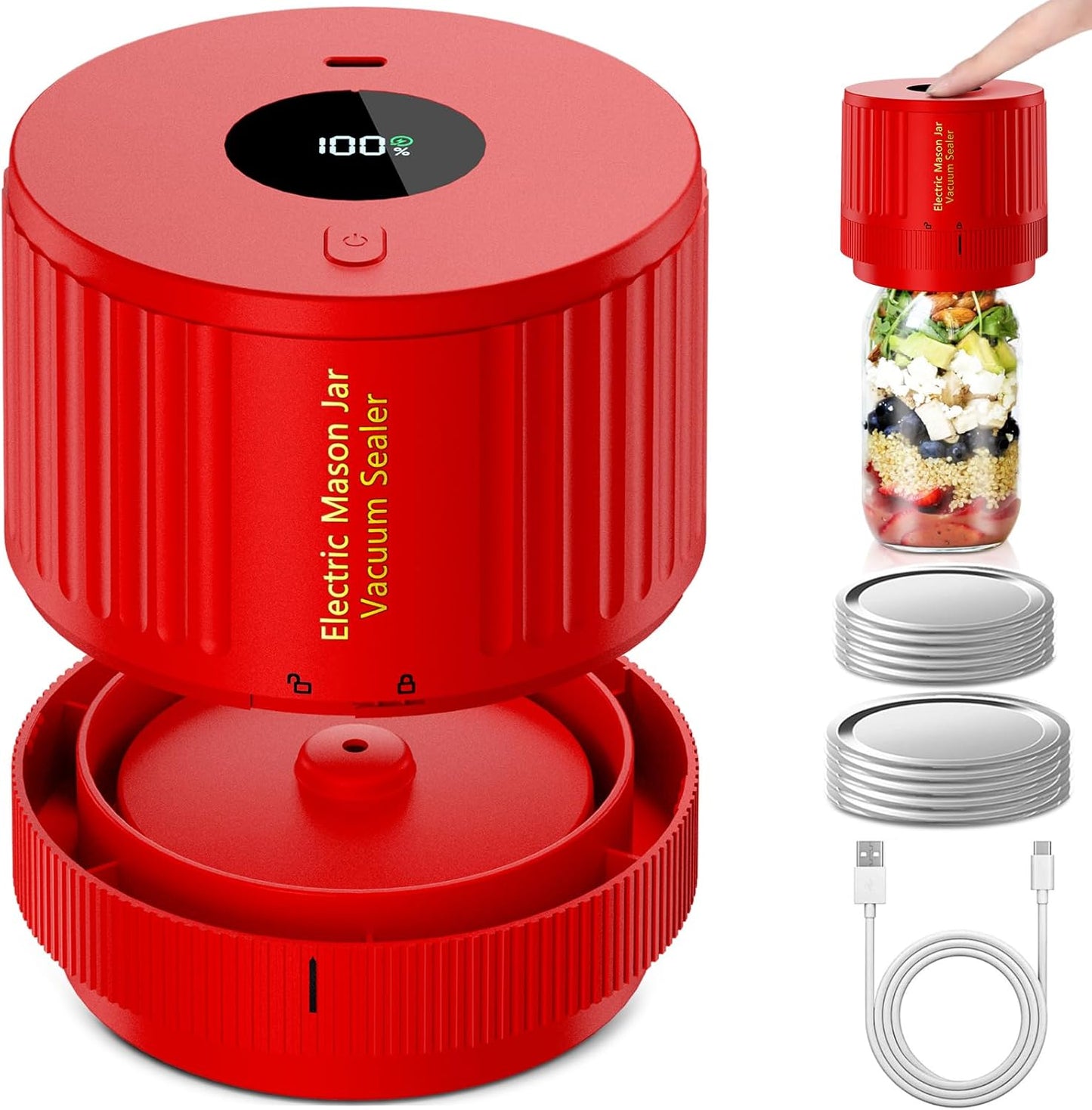 Elektrisches Mason Jar Vakuumierer Set - Bewahre Frische Schnell!