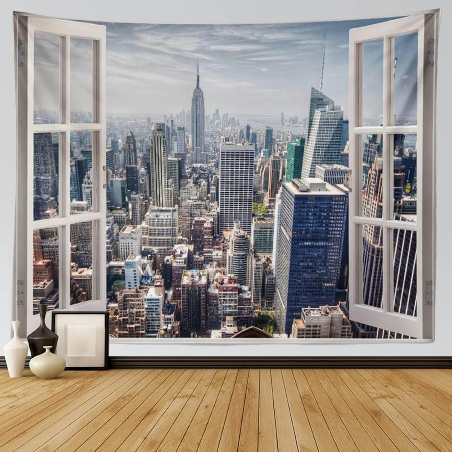 New York Vor Ihrem Fenster Wandteppich