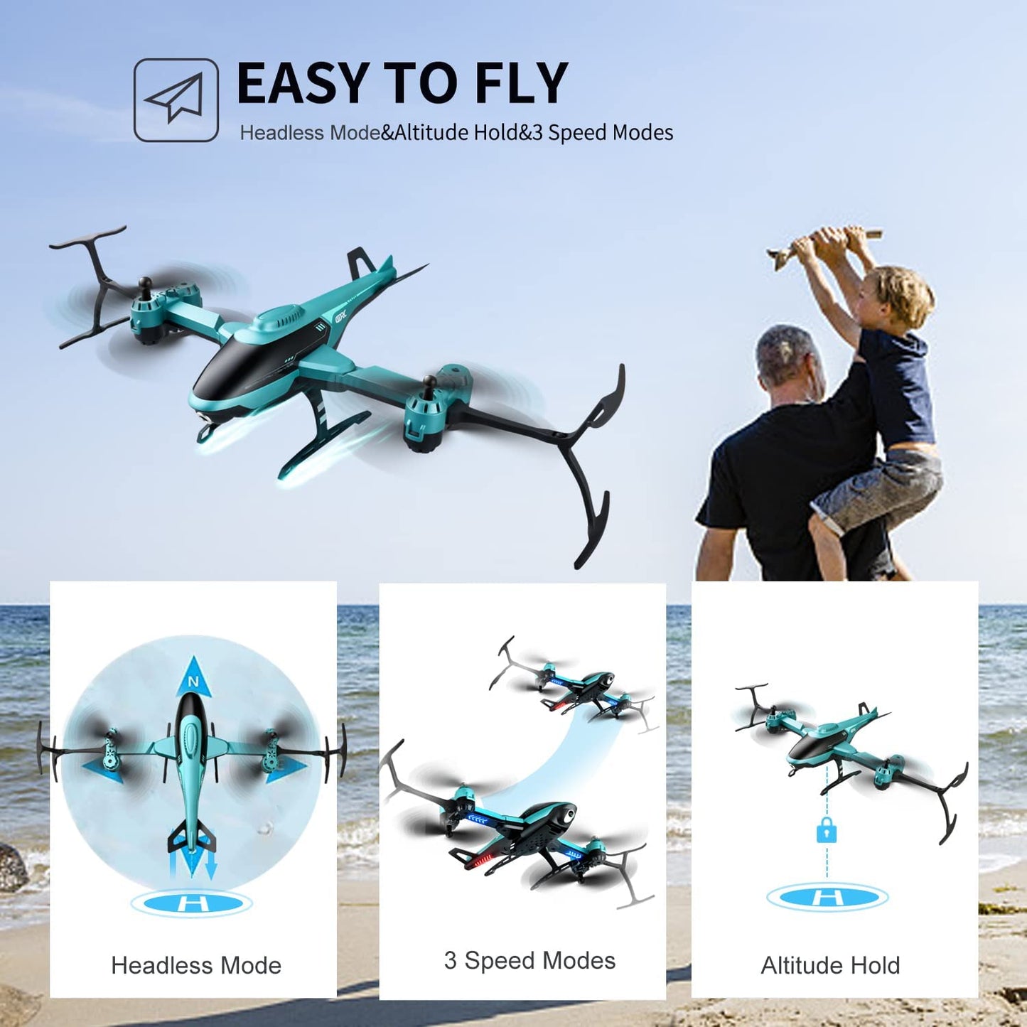 Frendorf | RC Helicopter Drone mit 1080P HD Kamera für Kinder Erwachsene