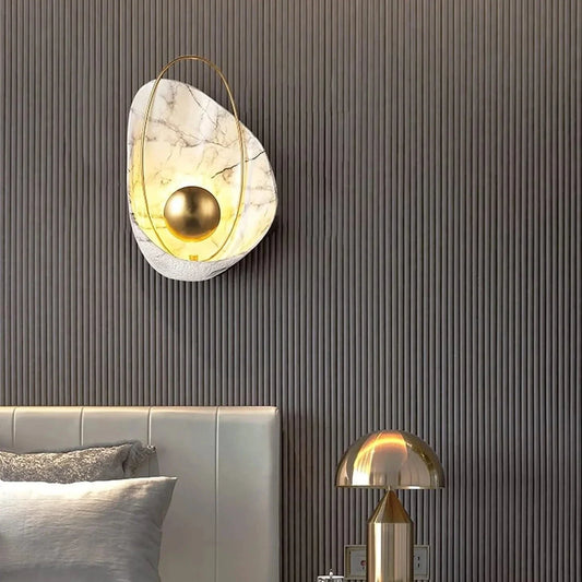 Frendorf | MarbelleGlow Marmor-Wandleuchte | Modernes Design | LED Beleuchtung | Dekorative Wandlampe