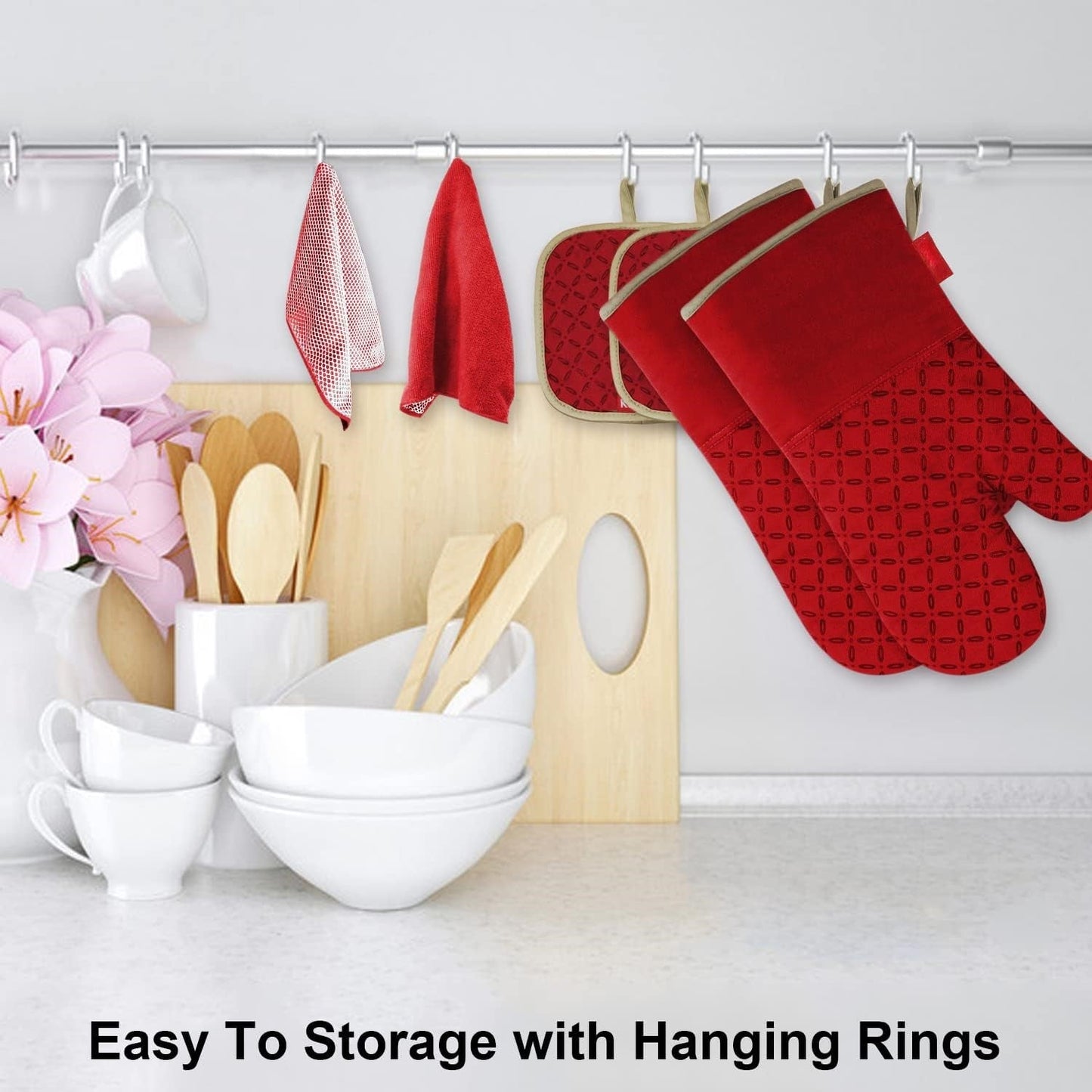 Frendorf | GripTiva HeatSet | Silikon-Ofenhandschuhe 6-teilig | Hitzebeständig bis 260 °C