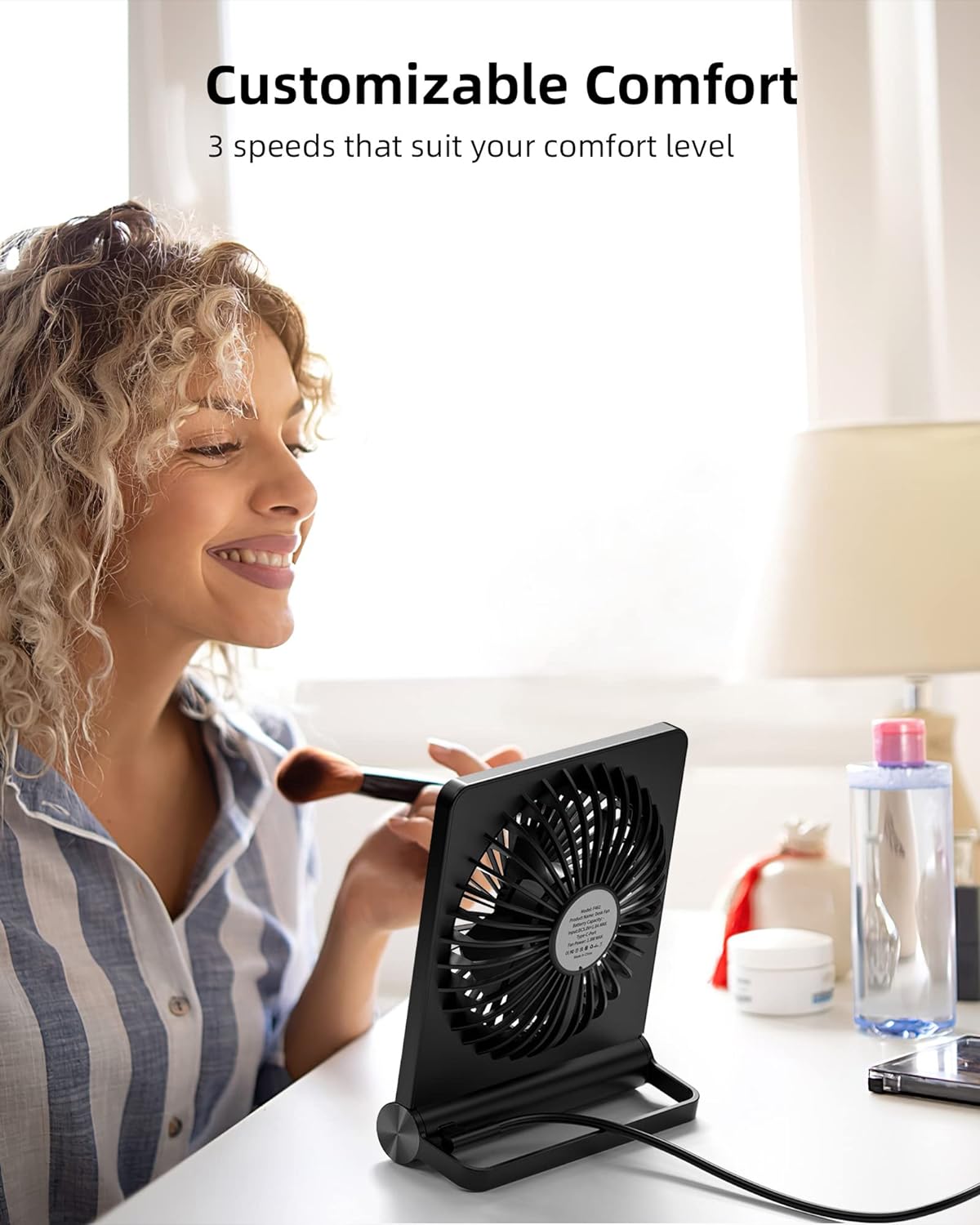 Starker Wind - Ultrastille Kleiner Tischventilator | Kompakt und Kraftvoll für Erfrischende Kühle