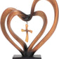 Frendorf | EternalBond Herz-Kreuz Tischdekoration | Symbolische Deko für Hochzeit & Zuhause | In Braun & Silber erhältlich