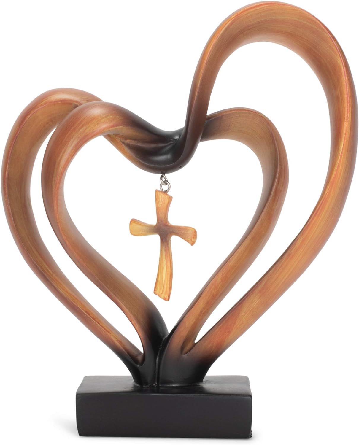 Frendorf | EternalBond Herz-Kreuz Tischdekoration | Symbolische Deko für Hochzeit & Zuhause | In Braun & Silber erhältlich
