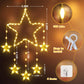 Quntis 2Pcs 95cm Große Weihnachtsfensterlichter, 84LED 12 Sterne Batteriebetriebene Weihnachts-Silhouette Funkelsternlichter mit Timer-Speicher, 8 Modi Xmas Innen Außen Hängehängedekoration, Warmweiß