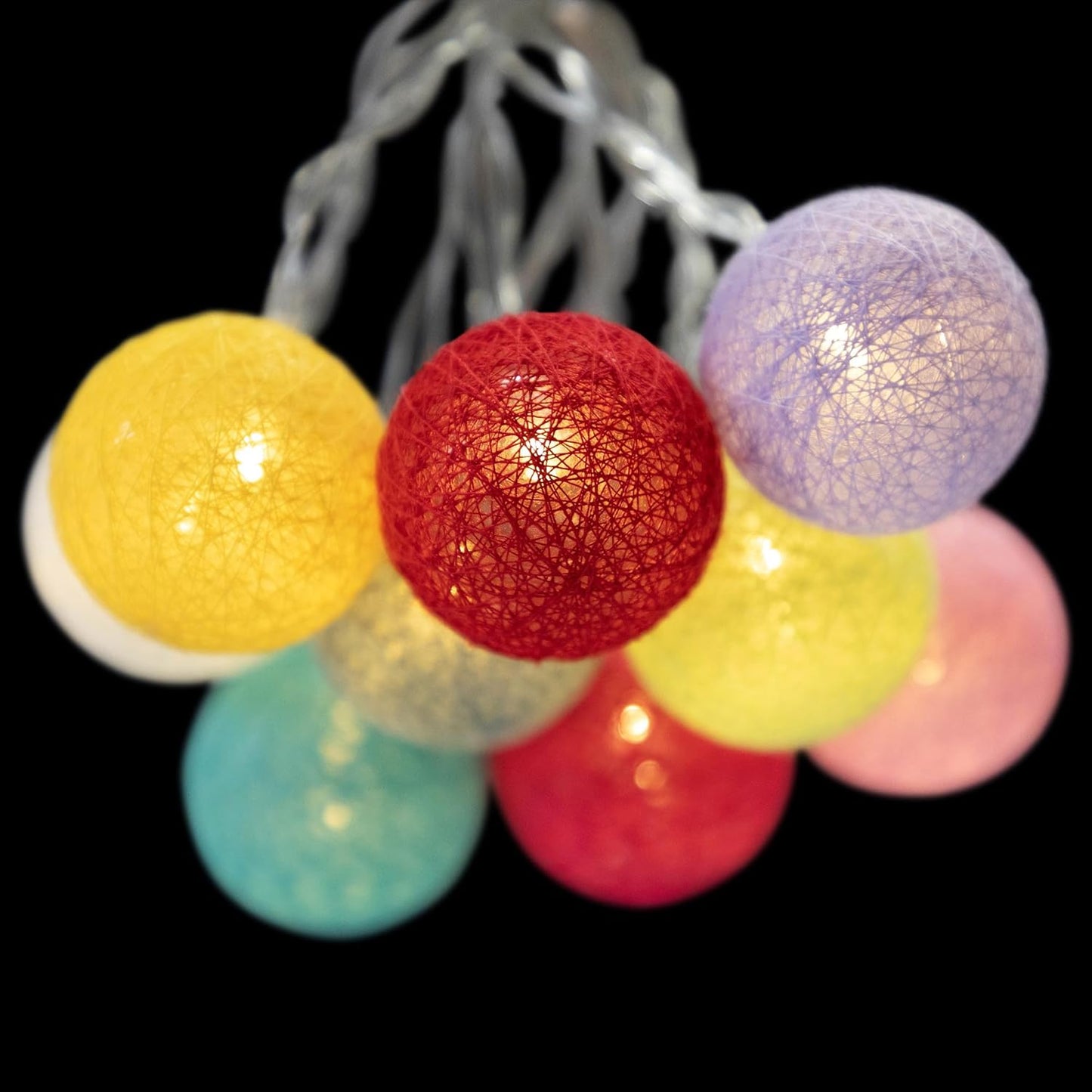 Frendorf | 10 LED Candy Ball Lichterkette - Farbige und Festliche Dekorationslichter für Partys, Feiertage und Wohnkultur - Batteriebetrieben, Energieeffizient und Perfekt für Innen- und Außenbereich