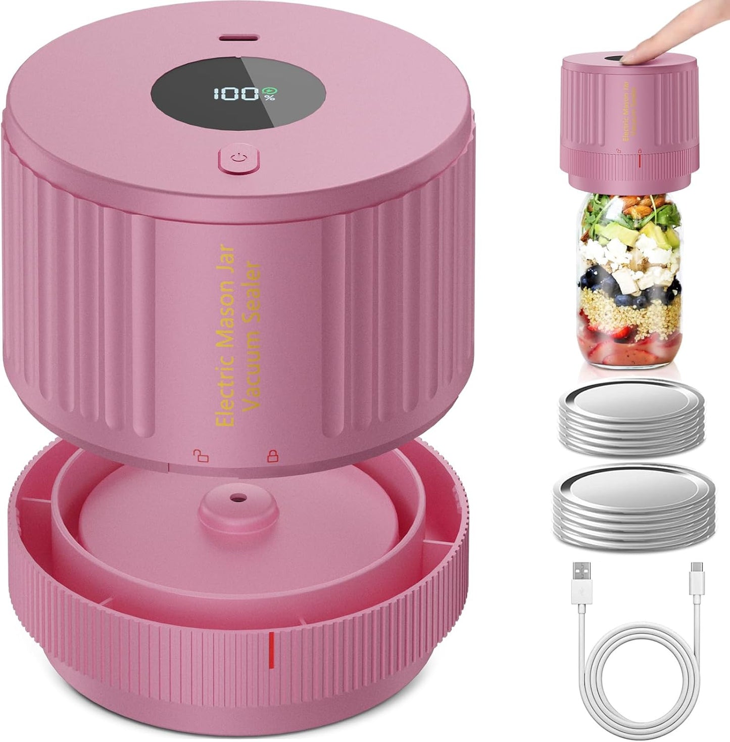 Elektrisches Mason Jar Vakuumierer Set - Bewahre Frische Schnell!